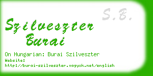 szilveszter burai business card